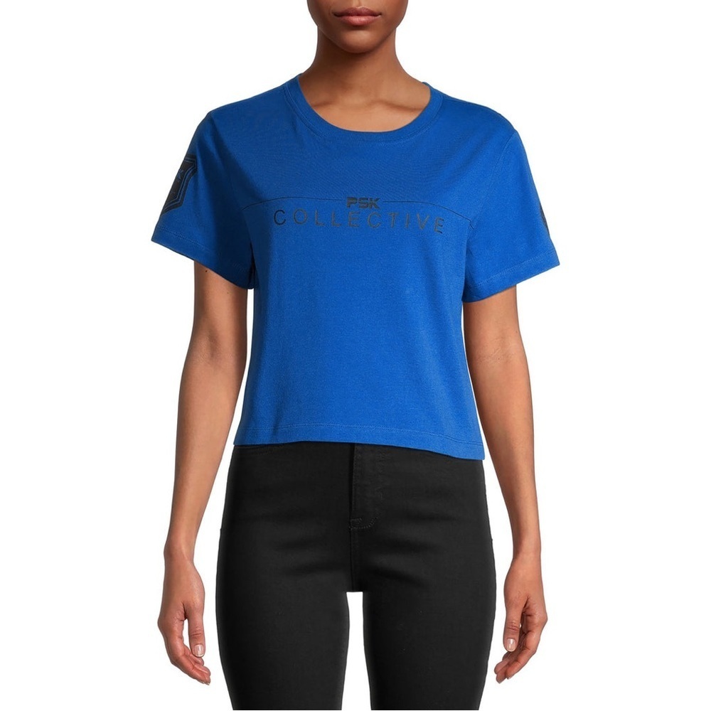 PSK Collective Women's PSK/WSF Crop Tee in Royal blue size XXXL